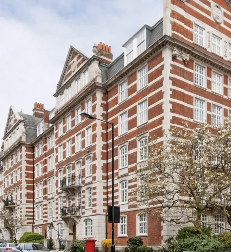 Red brick and stone mansion block, St John's Wood